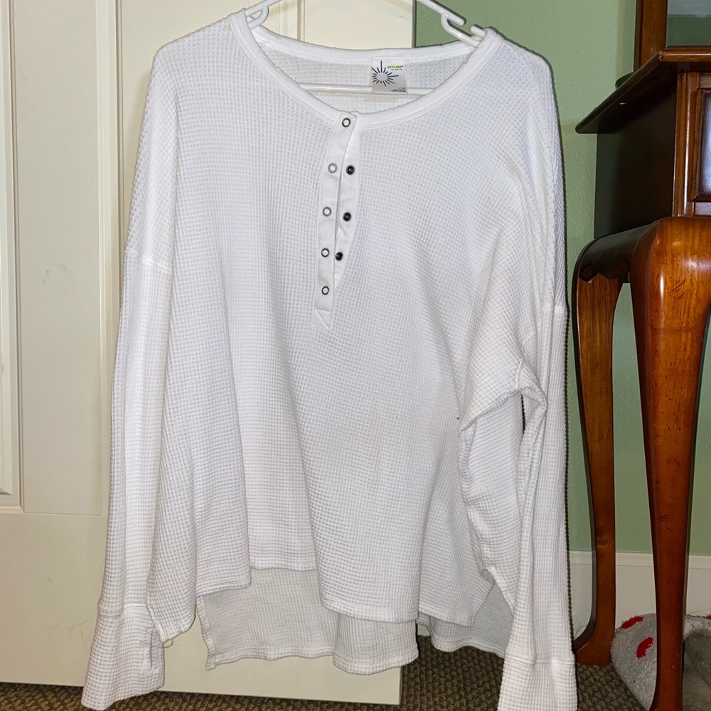 white aerie waffle shirt